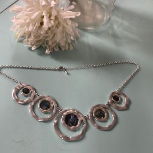 Silver and mother of pearl necklace (faux).